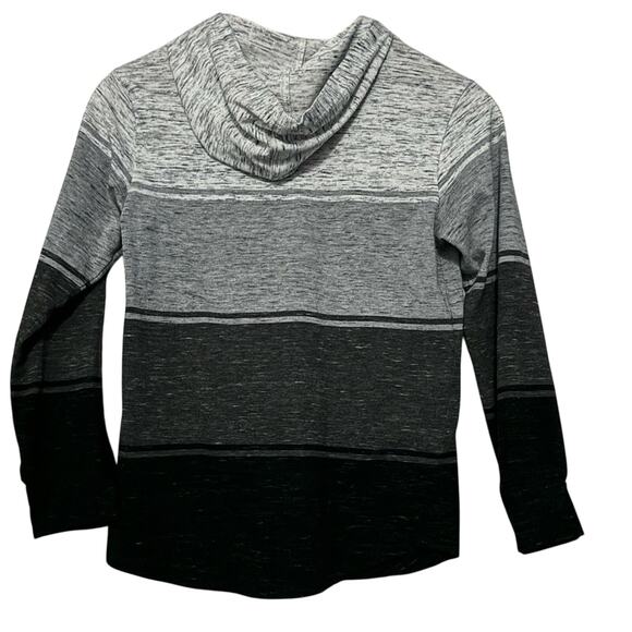 Ocean Current Boys M Gray Black Colorblock Hooded Long Sleeve Shirt - Picture 3 of 4
